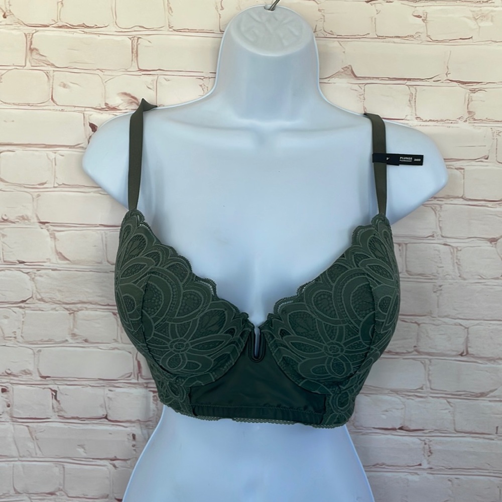 Aerie Plunge 34DD Real Good forest green bracelet